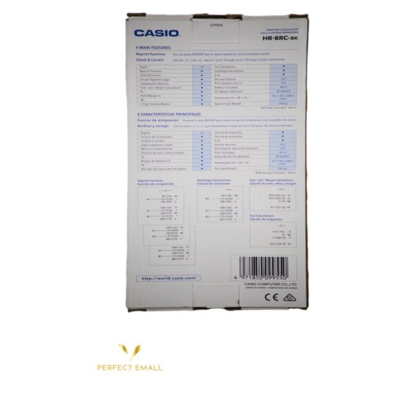 CASIO HR-8RC-BK Printing Calculator